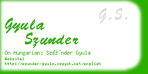gyula szunder business card